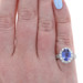 White Gold Tanzanite Diamond Halo Ring - 18k Oval 4.81ctw