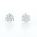 White Gold Diamond Stud Earrings - 18k Round Brilliant 3.01ctw GIA Pierced