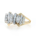 Yellow Gold Diamond Cluster Cocktail Ring - 18k Marquise 2.01ctw