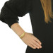 Yellow Gold Sapphire Diamond Scrolling Vine Bangle Bracelet 6" 18k Oval 17.85ctw