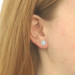 White Gold Aquamarine Diamond Halo Stud Earrings - 14k Round 2.05ctw