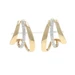 Yellow Gold Diamond Graduated Triple Loop J-Hook Earrings 14k Rd .22ctw Pierced