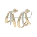 Yellow Gold Diamond Graduated Triple Loop J-Hook Earrings 14k Rd .22ctw Pierced