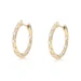 Yellow Gold Diamond Hoop Earrings - 14k Round Brilliant .50ctw