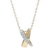 Yellow Gold Diamond X Crossover Pendant Necklace 18" -14k Round Brilliant .12ctw