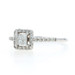 White Gold Diamond Cluster Halo Engagement Ring - 14k Princess .50ctw