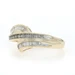 Yellow Gold Diamond Bypass Ring - 10k Single & Baguette .25ctw