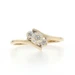 Yellow Gold Diamond Three-Stone Bypass Ring - 10k Single Cut