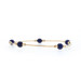 Yellow Gold Lapis Lazuli Station Bracelet 6 1/2" - 14k Beads