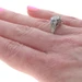 White Gold Diamond Lab-Created Sapphire Art Deco Cluster Halo Ring - 19k Vintage