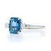 White Gold London Blue Topaz Diamond Ring - 14k Emerald Cut 1.88ctw