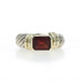 David Yurman Classic Cable Garnet Solitaire Ring - Sterling 925 Gold 14k 1.90ct