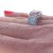 White Gold Kunzite Aquamarine Diamond Ring - 14k Antique Cushion 5.75ctw GAL