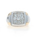 Yellow Gold Diamond Men's Ring - 14k Round Brilliant 1.00ctw Cluster