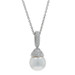 Platinum South Sea Pearl Diamond Pendant Necklace 15 1/2" - 900 Rd .63ctw