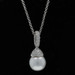 Platinum South Sea Pearl Diamond Pendant Necklace 15 1/2" - 900 Rd .63ctw