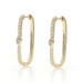 Yellow Gold Diamond Hoop Earrings - 14k Round & Marquise .35ctw Pierced