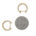 Yellow Gold Diamond Stripe Huggie Hoop Earrings - 14k Round .50ctw Pierced