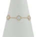 Yellow Gold Mother of Pearl Diamond Quatrefoil Station Bracelet 14k.45ctw Flower
