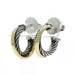 David Yurman Crossover Hoop Half-Hoop Earrings Sterling 925 Yellow Gold 14k