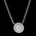 White Gold Diamond Halo Necklace - 14k Round Brilliant 1.07ctw GIA