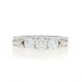 White Gold Diamond Three-Stone Wedding Band 14k Round Brilliant .61ctw IGI Ring