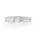 White Gold Diamond Three-Stone Wedding Band 14k Round Brilliant .61ctw IGI Ring