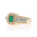 Yellow Gold Emerald Diamond Men's Ring - 14k 1.56ctw Halo