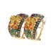 Yellow Gold Sapphire Butterfly Curved Drop Earrings - 18k Pear 5.02ctw Pierced