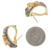 Yellow Gold Sapphire Butterfly Curved Drop Earrings - 18k Pear 5.02ctw Pierced