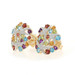 YellowGold Topaz Garnet Amethyst Lg Cluster Stud Earrings 14k Rd 4.87ctw Pierced