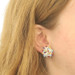 YellowGold Topaz Garnet Amethyst Lg Cluster Stud Earrings 14k Rd 4.87ctw Pierced
