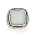 David Yurman Albion 15mm Mother of Pearl Diamond Halo Ring - Sterling 925 .46ctw
