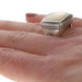 David Yurman Albion 15mm Mother of Pearl Diamond Halo Ring - Sterling 925 .46ctw