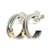 David Yurman Cable Classics X Hoop Earrings Sterling 925 Yellow Gold 18k Pierced