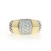 Lagos Caviar Two Tone Station Diamond Band - Sterling 925 Yellow Gold 18k Ring