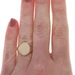 Yellow Gold Brushed Oval Signet Unisex Ring - 10k Engravable