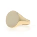 Yellow Gold Brushed Oval Signet Unisex Ring - 10k Engravable