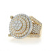 Yellow Gold Diamond Men's Ring - 10k Round Brilliant 5.00ctw Cluster Bling