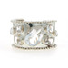 Stephen Dweck Quartz Crystal Wide Cuff Bracelet 7" - Sterling Silver 925 Pear