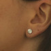 White Gold Diamond Stud Earrings - 14k Round Brilliant 2.01ctw GIA Pierced