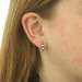 White Gold Sapphire Diamond Hoop Earrings - 14k Round Brilliant 1.00ctw Pierced