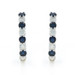 White Gold Sapphire Diamond Hoop Earrings - 14k Round Brilliant 1.00ctw Pierced
