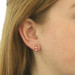 Yellow Gold Ruby Diamond Hoop Earrings - 14k Round Brilliant .75ctw Pierced