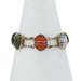 Gold Filled Onyx Jasper Carnelian Agate Vintage Scarab Beetle Link Bracelet 8"