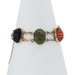 Gold Filled Onyx Jasper Carnelian Agate Vintage Scarab Beetle Link Bracelet 8"
