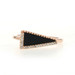 Rose Gold Onyx Diamond Geometric Ring - 14k Triangle Cut