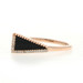 Rose Gold Onyx Diamond Geometric Ring - 14k Triangle Cut