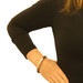 Sterling Silver Ribbed Bangle Bracelet 8" - 925