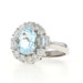White Gold Aquamarine Diamond Halo Ring - 14k Oval 3.95ctw
